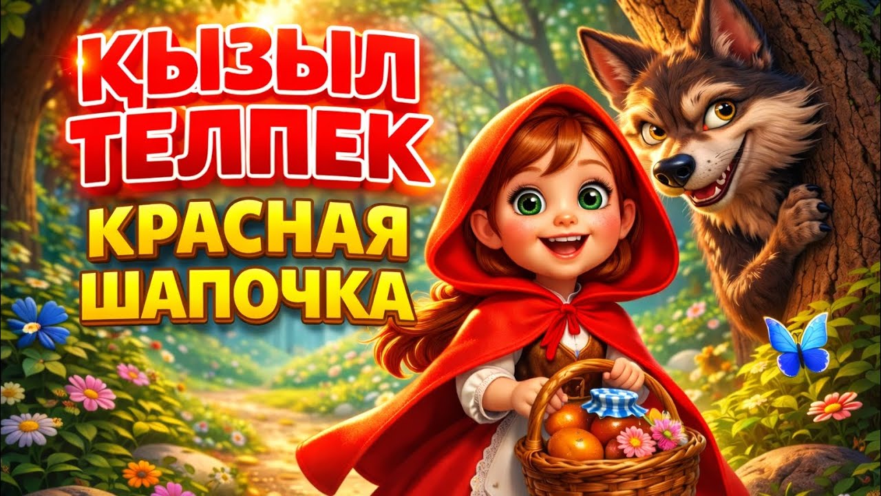 ҚЫЗЫЛ ТЕЛПЕК | КРАСНАЯ ШАПОЧКА 🐺 Қазақша ертегі | Балаларға арналған мультфильм| Баламикс 