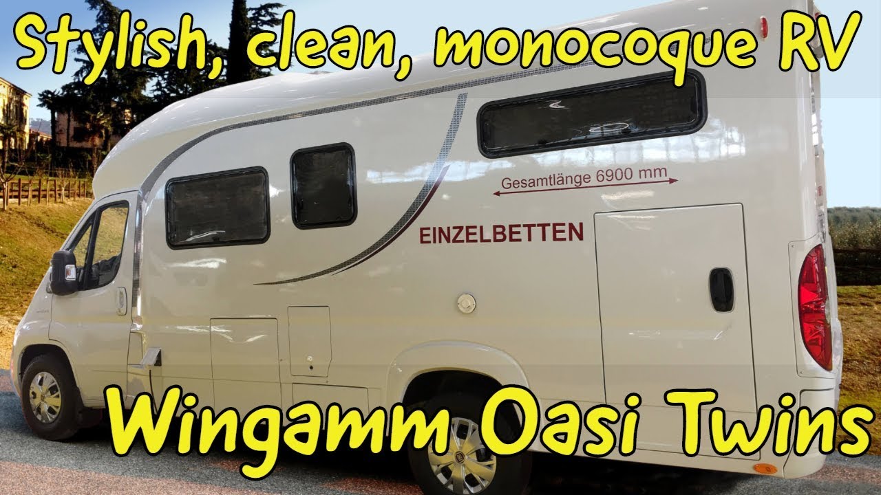 Wingamm 690 Oasi Twins. Stylish, modern, clean single shell motorhome.