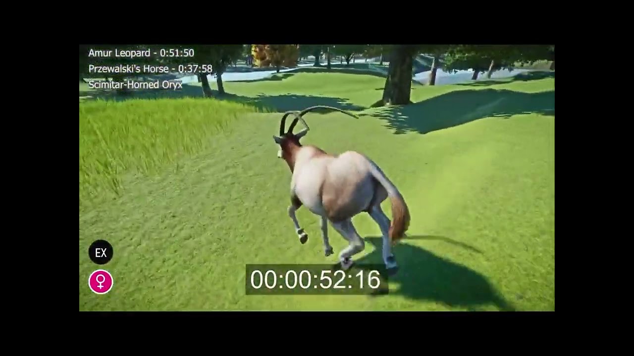 Scimitar-Horned Oryx Running in Planet Zoo