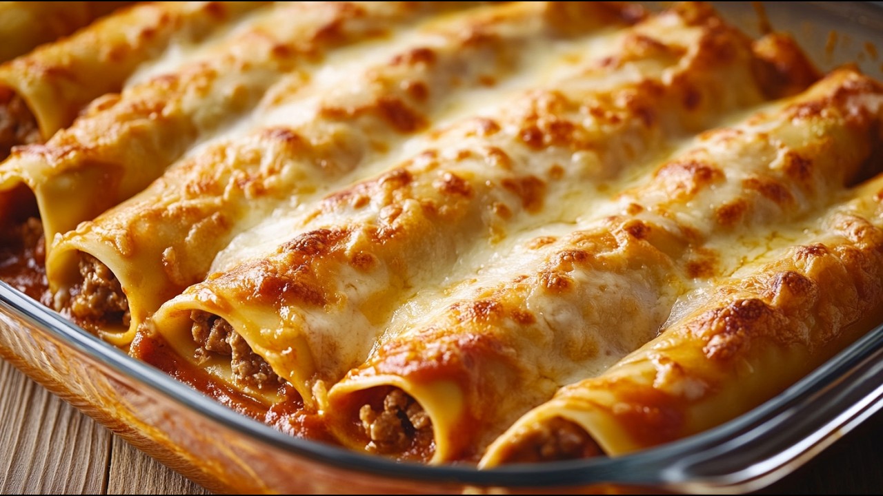 Идеальный ужин: каннеллони с мясным фаршем и томатным соусом! Быстрый и простой рецепт ❗