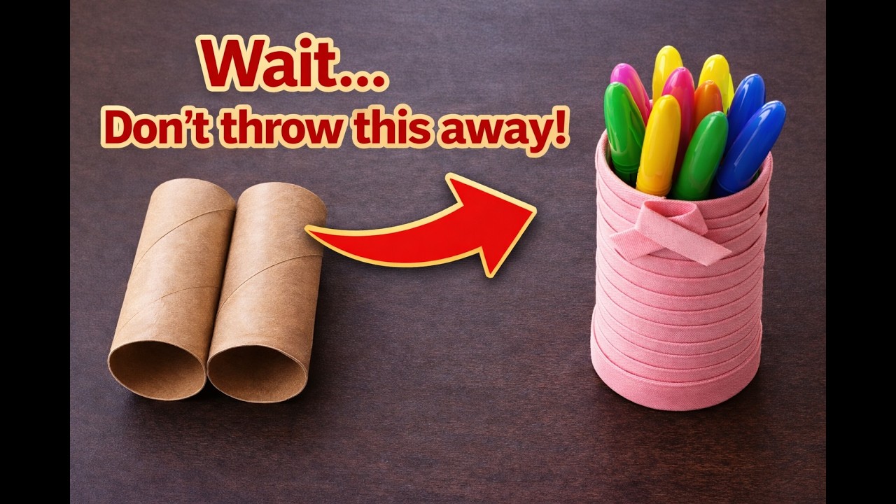 DIY Pen Holder from Toilet Paper Roll | Easy Craft Idea #diy #diycraft
