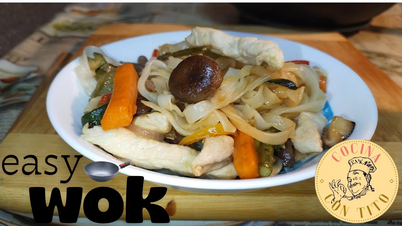 RECETA super fácil WOK DE noodles POLLO Y VERDURAS