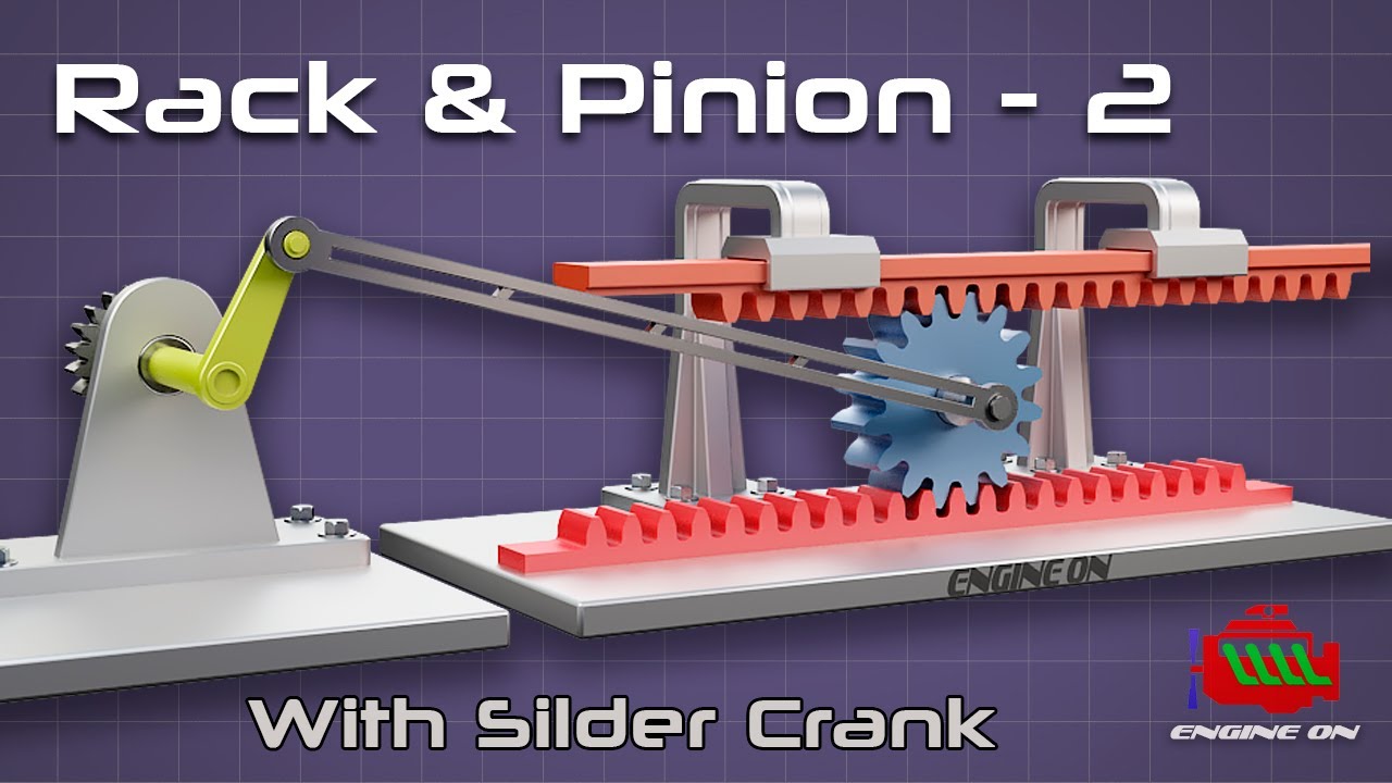 Rack and pinion with slider crank Mechanism | how rack and pinion works