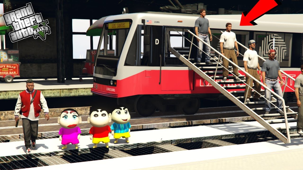 GTA 5 : Franklin Landing First Metro Experience With Shinchan & Pinchan in GTA 5 ! JSS GAMER