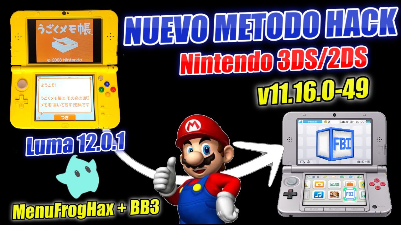 Liberar Nintendo 3DS/2DS Old y New v11.16.0-49 con Nuevo Método: MenuFrogHax + BB3
