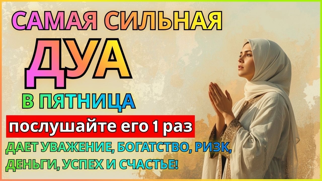 САМАЯ СИЛЬНАЯ Дуа в ПЯТНИЦА ДАЕТ УВАЖЕНИЕ, БОГАТСТВО, РИЗК, ДЕНЬГИ, УСПЕХ И СЧАСТЬЕ! #дуа