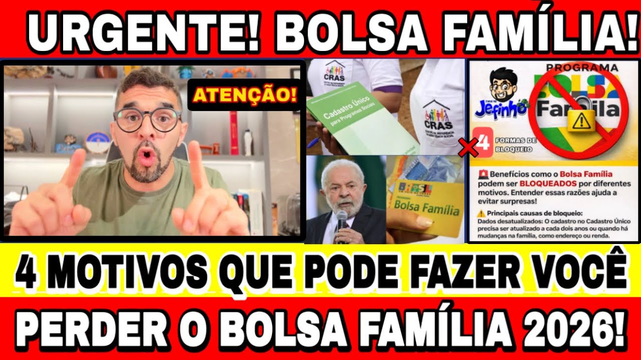BOLSA FAM&Iacute;LIA 2026: 4 MOTIVOS QUE O GOVERNO USA PARA CORTAR O TEU BOLSA FAM&Iacute;LIA! FA&Ccedil;A ISSO AGORA! 
