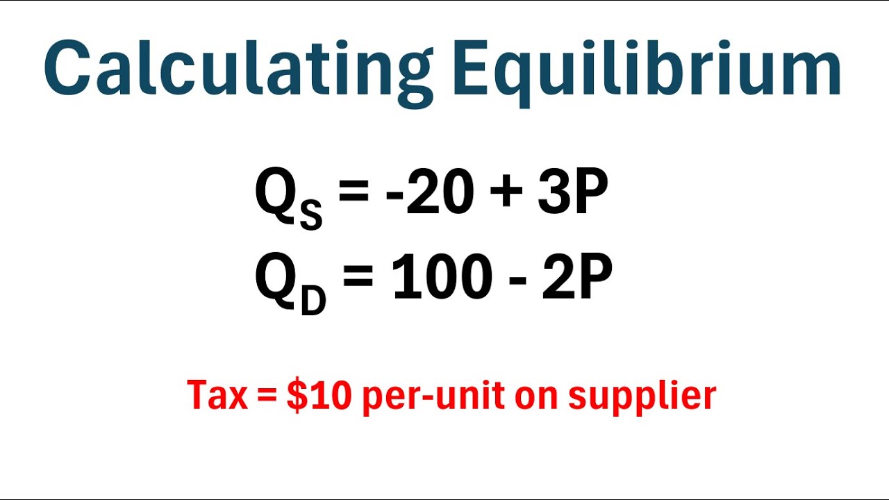 How to Calculate Market Equilibrium Quantity and Price with Tax