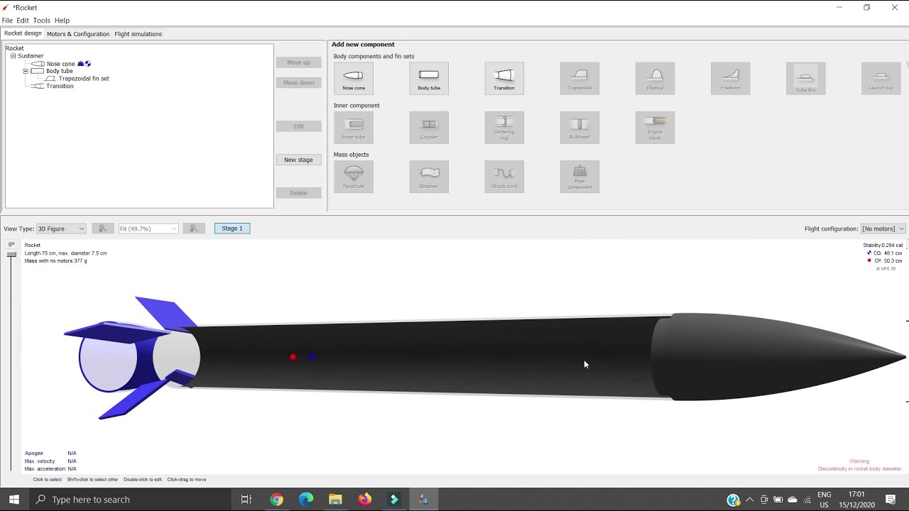 Open Rocket Basic Tutorial | Rock Sim | Build rocket and simulate using freeware open source