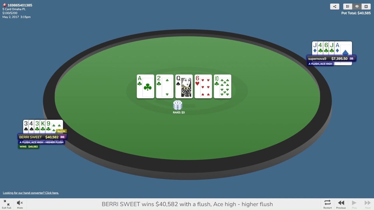 BERRI SWEET vs. supernova9 - 20k HU PLO-5 - Hands Compilation #292
