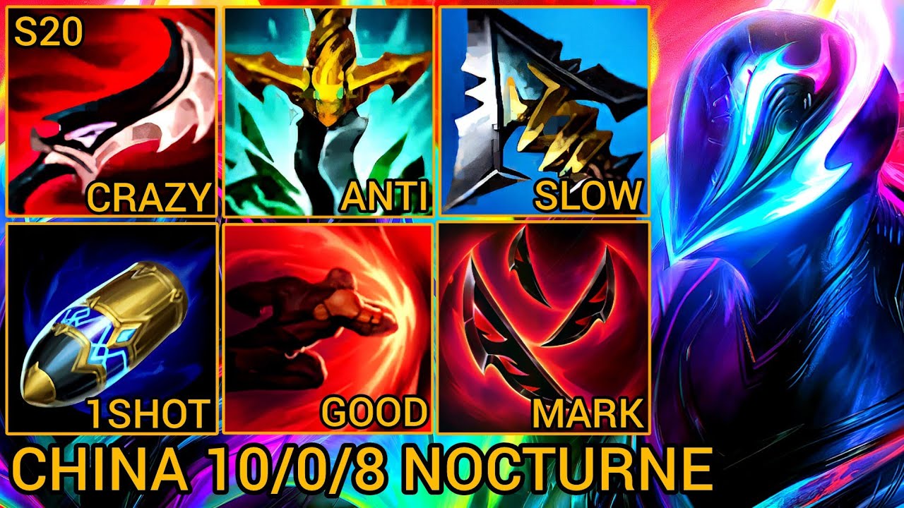 Nocturne Jungle Rating A+ 10/0/8 - China Wild Rift New Meta Build & Runes By Tiarty