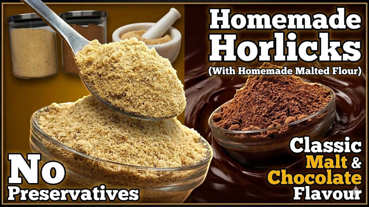 Homemade Horlicks Powder for Kids | Healthy Multigrain Malt Drink (No Preservatives)