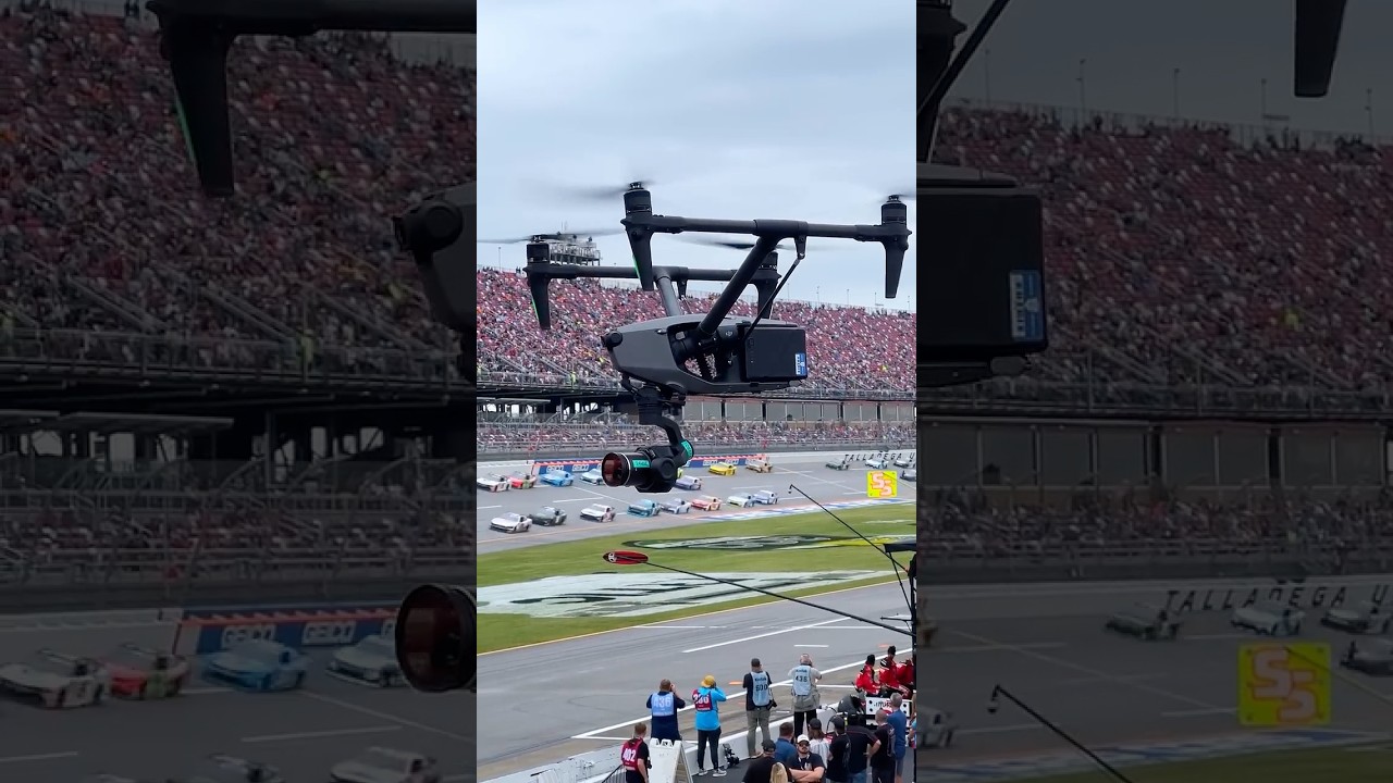Как гонка NASCAR транслируется в прямом эфире с помощью дрона 🏎️ DJI Inspire 3 🎬 @BeverlyHillsAer...