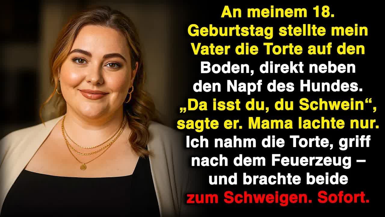 Mein Vater sagte： ＂Alles Gute, du Schwein  Da frisst du deine Torte ＂ Also nahm ich die Torte