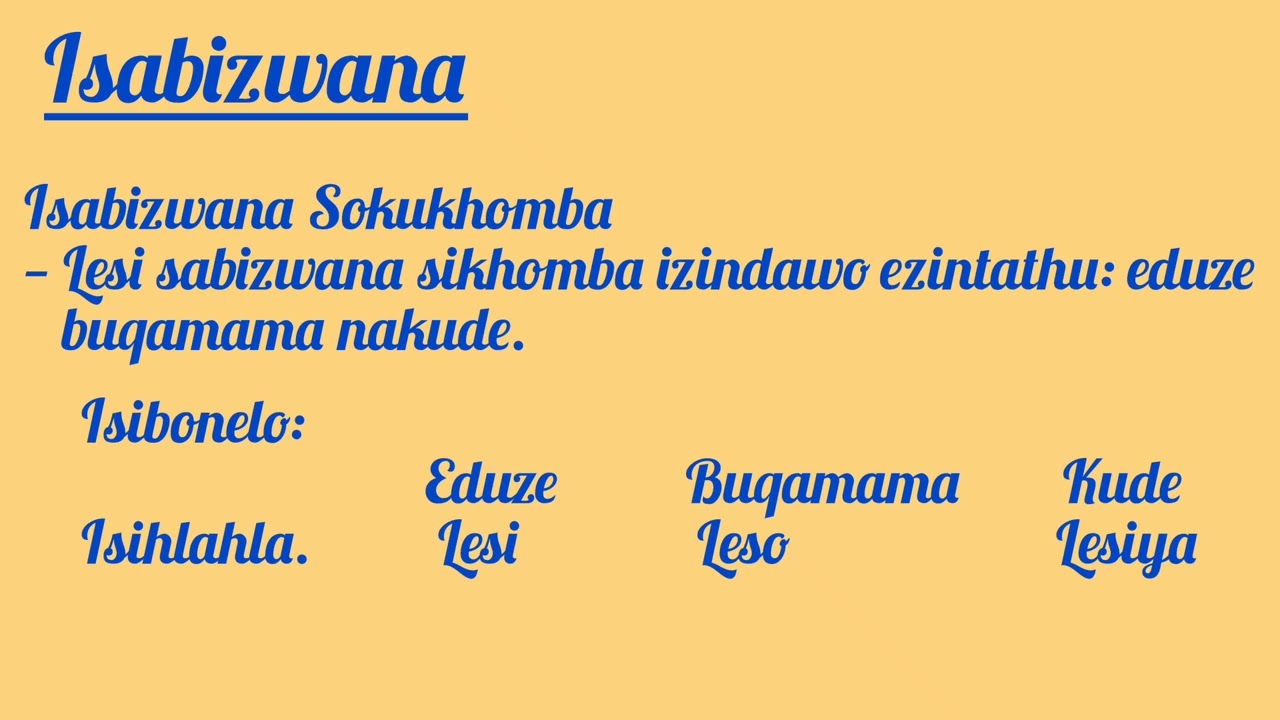 Isabizwana [Izingcezu zenkulumo]