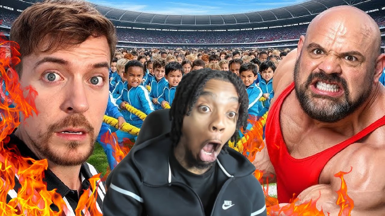 FlightReacts To MrBeast 100 Kids Vs World's Strongest Man!
