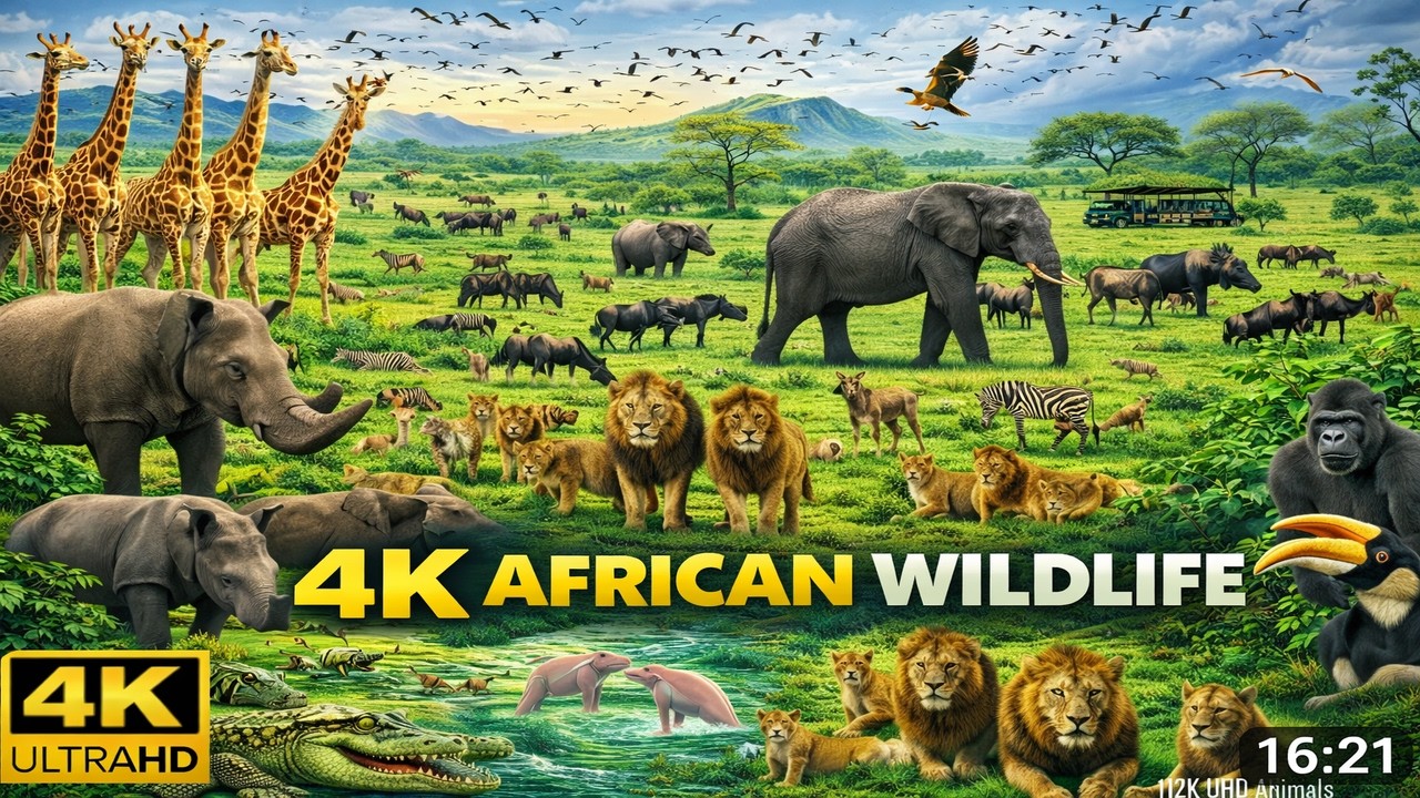 4K African Wildlife – Volcanoes National Park, Africa | Scenic Nature Film With African Music