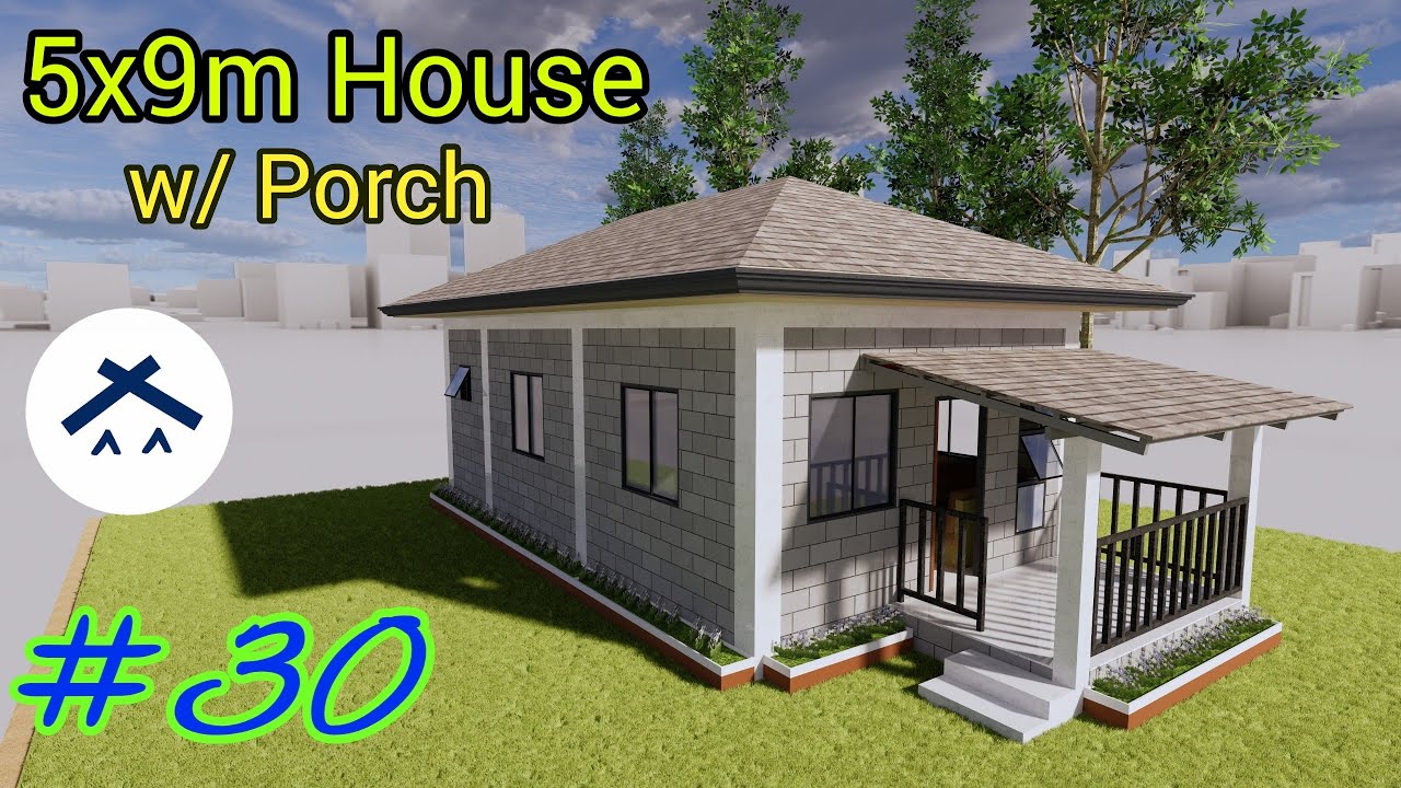 Simple Bungalow 9x5m House w/ 2 Bedrooms