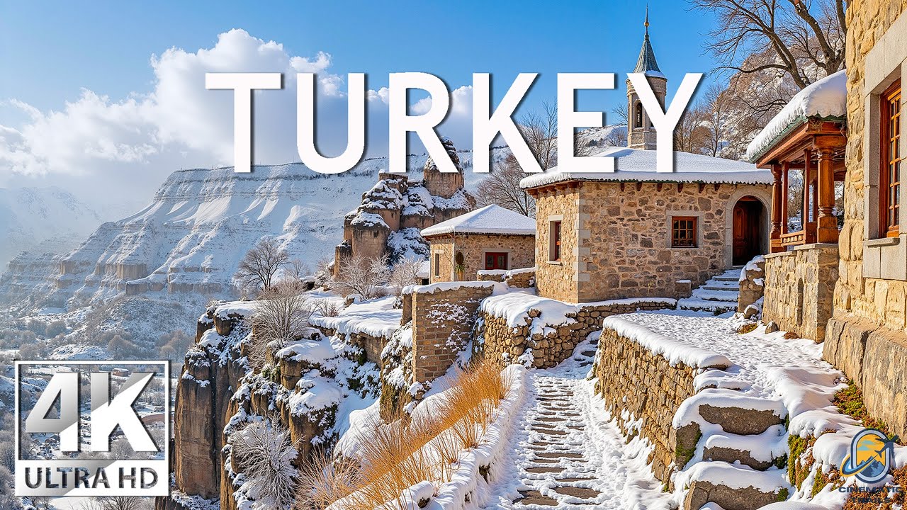 Turkey Winter 4K ❄️ Discover Historic Landscapes, Snow-Dusted Towns & Eastern Winter Calm
