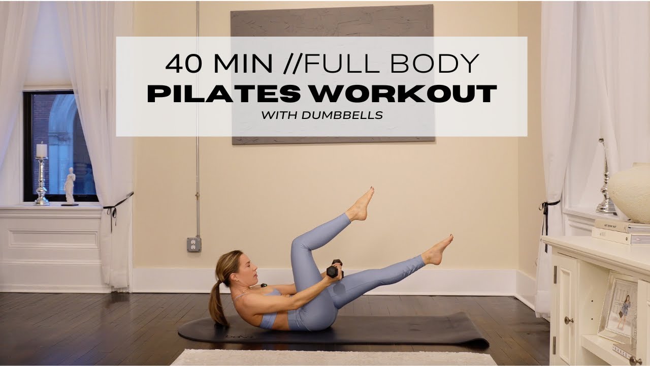 40 MIN FULL BODY PILATES AT HOME WORKOUT | WITH DUMBBELLS | full body home workout