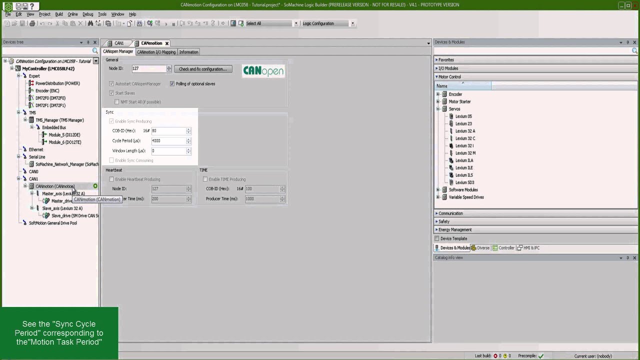 Tutorial SoMachine V4.1 - CANmotion Configuration on LMC058