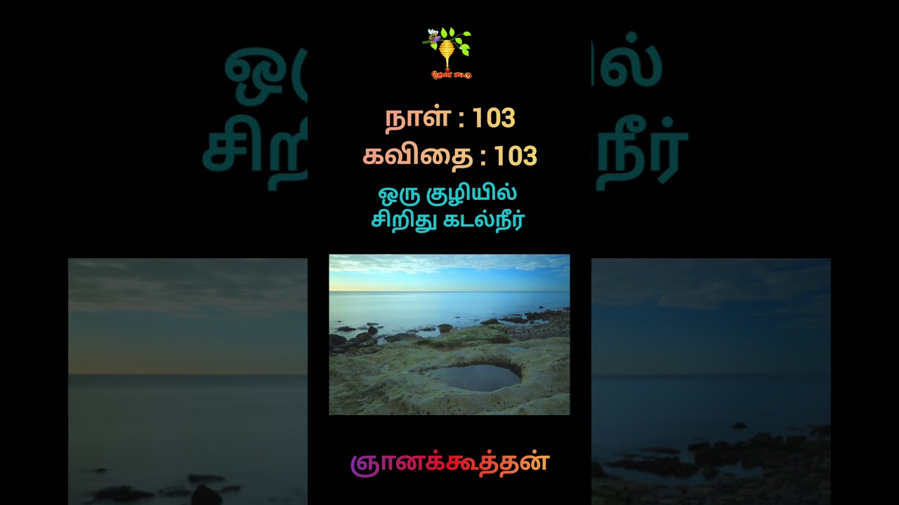 103 / ஒரு குழியில் சிறிது கடல் நீர் #ஞானக்கூத்தன் #gnanakoothan  #கவிதை #tamilpoetry #ரெவிஜயலெட்சுமி