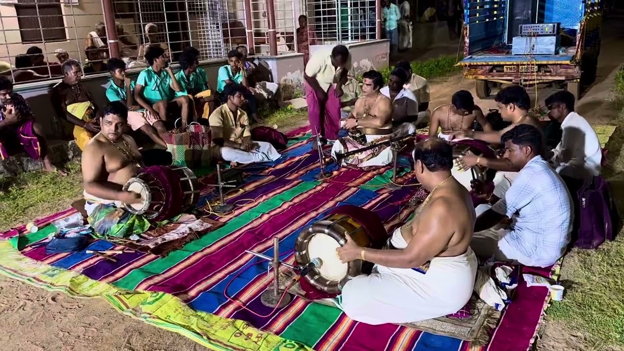 Thiruppambaram thavil thani start for Mudikondan Kodanda ramar street procession, Southern India