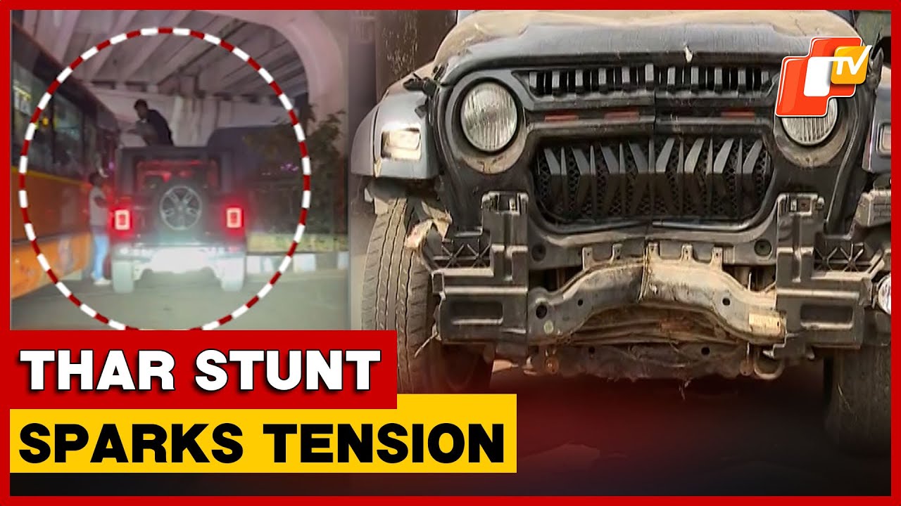 Youth Indulge In Reckless Stunt Atop SUV in Bhubaneswar, Police Detain Two
