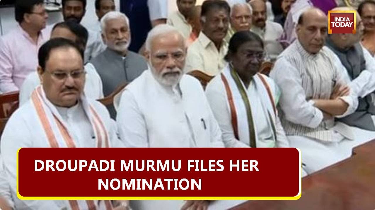 NDA's Candidate For The Presidential Election Droupadi Murmu Files Her Nomination At Parliament