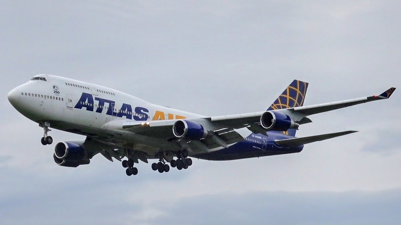 Atlas air Boeing 747-443 N482MC full turnaround at Tampere-Pirkkala 