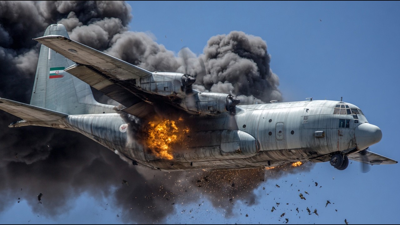 13 Minutes Ago! Russian Su-57 Shot Down US C-130 Aircraft Carrying 268 Elite Troops Near Tehran Iran