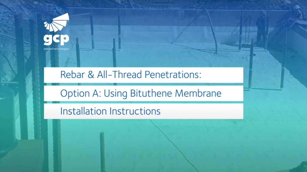 Install PREPRUFE® Plus waterproofing Rebar & All-Threaded Penetrations (A: with BITUTHENE® Membrane)