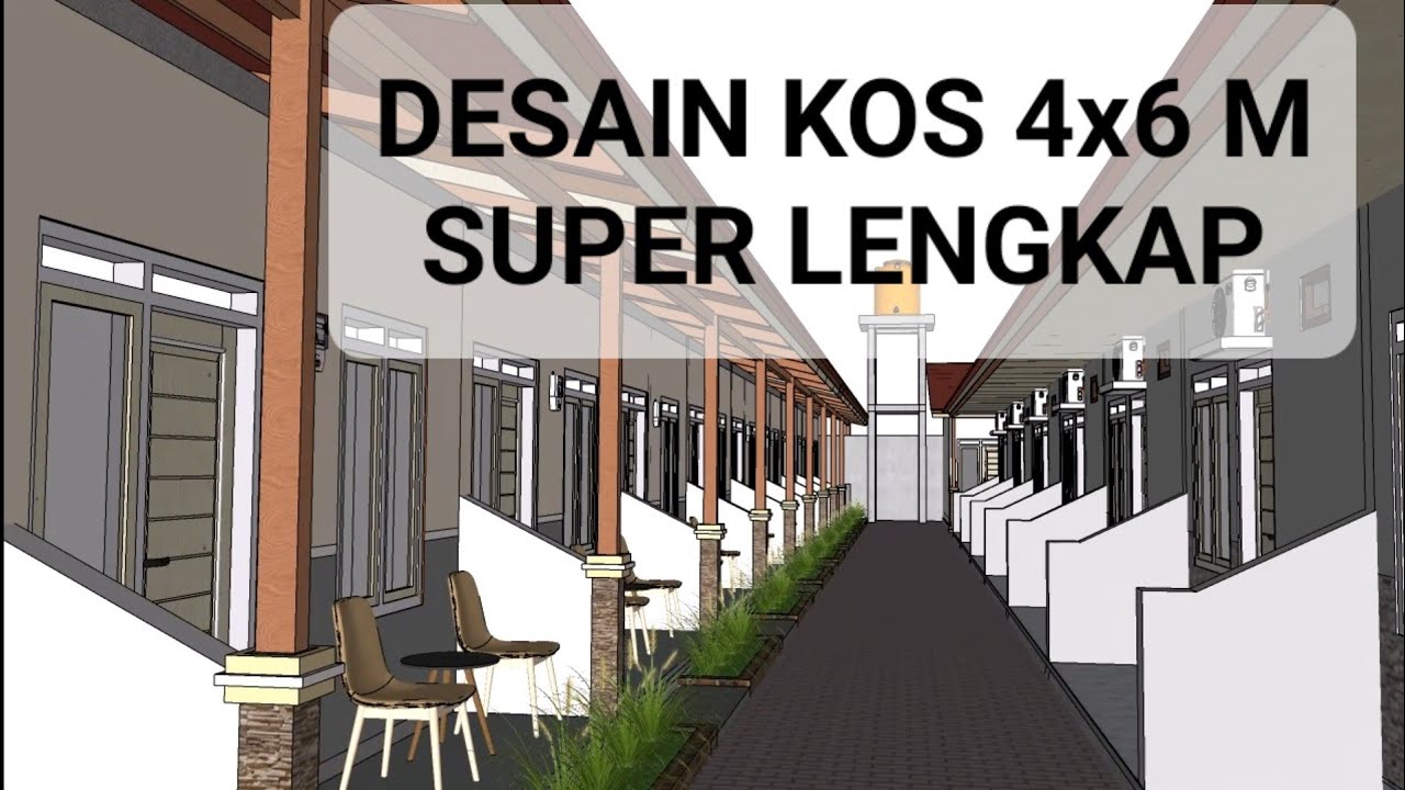 DESAIN KOS KOSAN 4x6 M || Kamar Mandi Dalam, Dapur, Ruang Tamu & Teras
