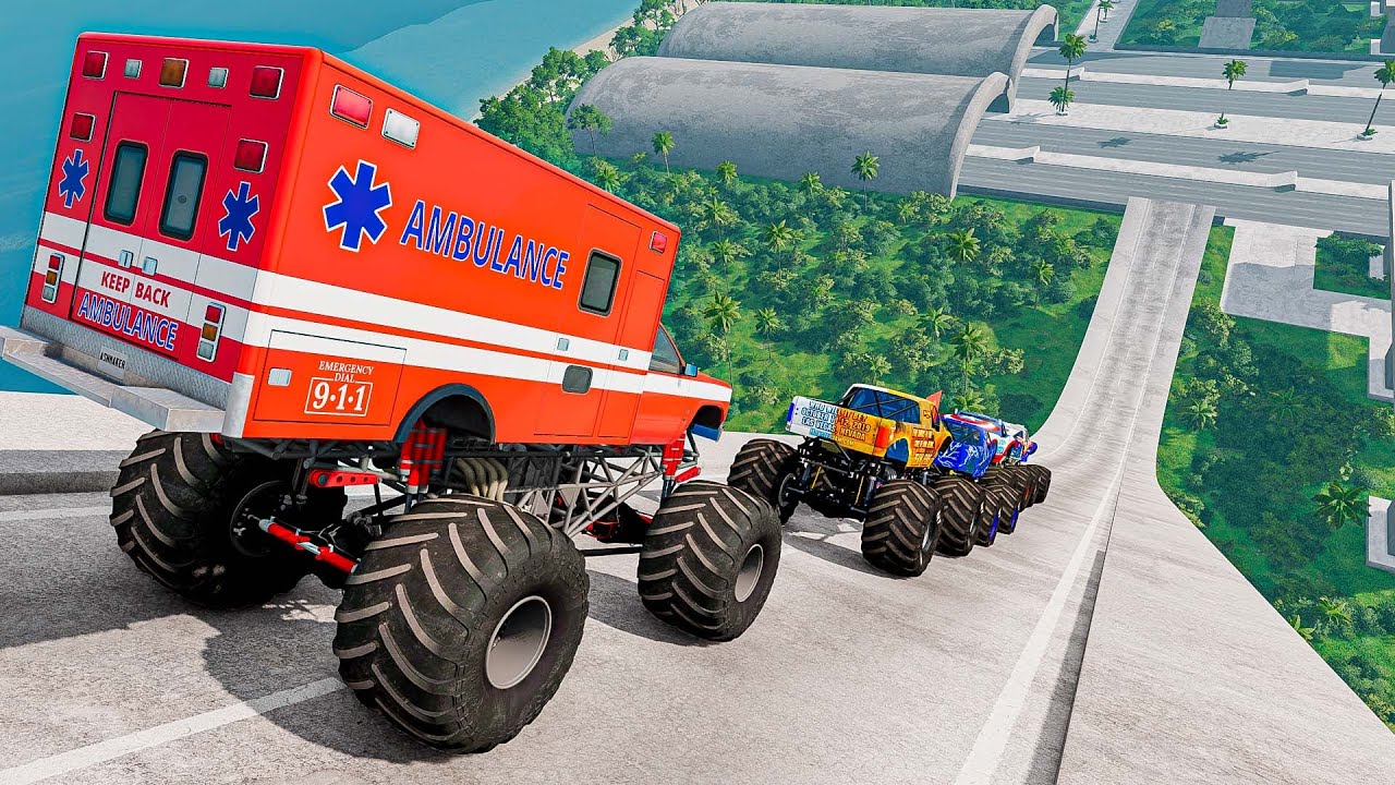 Epic High Speed Monster Jumps #87 | Monster Trucks & Cars - Beamng Drive