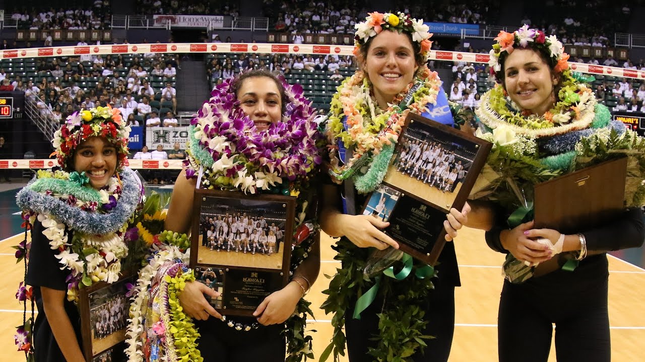 Rainbow Wahine Volleyball 2016 - #14 Hawaii Vs UCSB (including Senior Night ceremony)