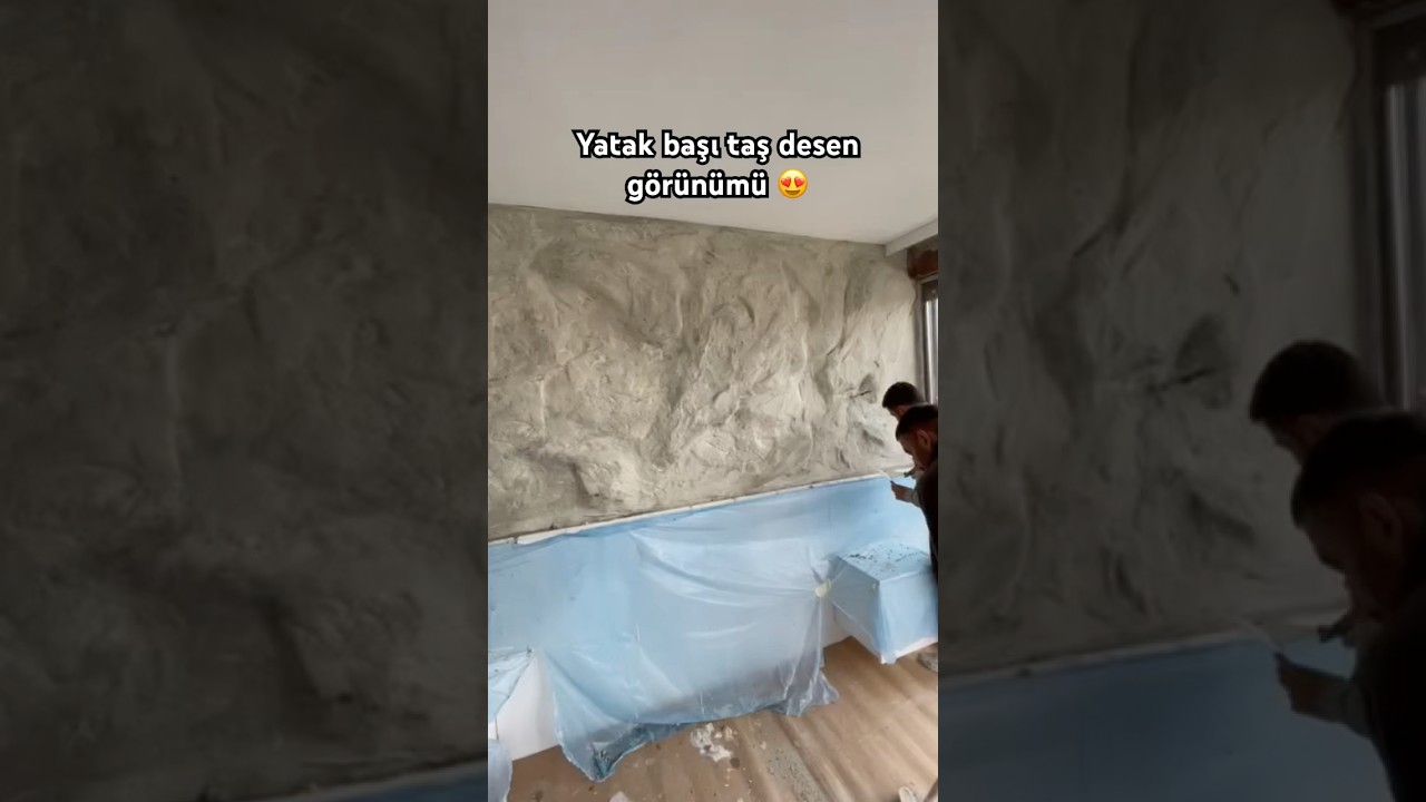 Taş G&ouml;r&uuml;n&uuml;ml&uuml; Duvar Uygulaması | Strafor ve Sıva ile Profesyonel Y&uuml;zey Tasarımı #duvardekorasyonu