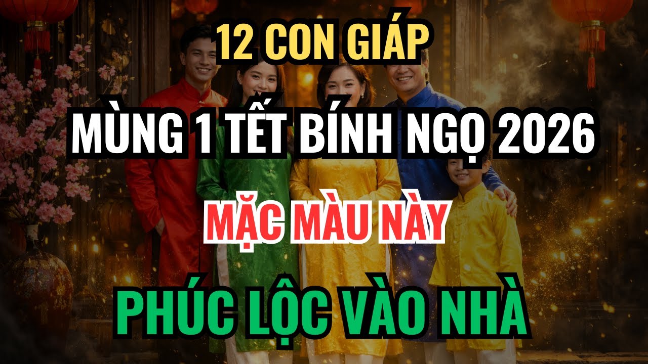 MÙNG 1 TẾT BÍNH NGỌ 2026 – 12 CON GIÁP MẶC MÀU GÌ ĐỂ CẢ NĂM MAY MẮN, HÚT TÀI LỘC?