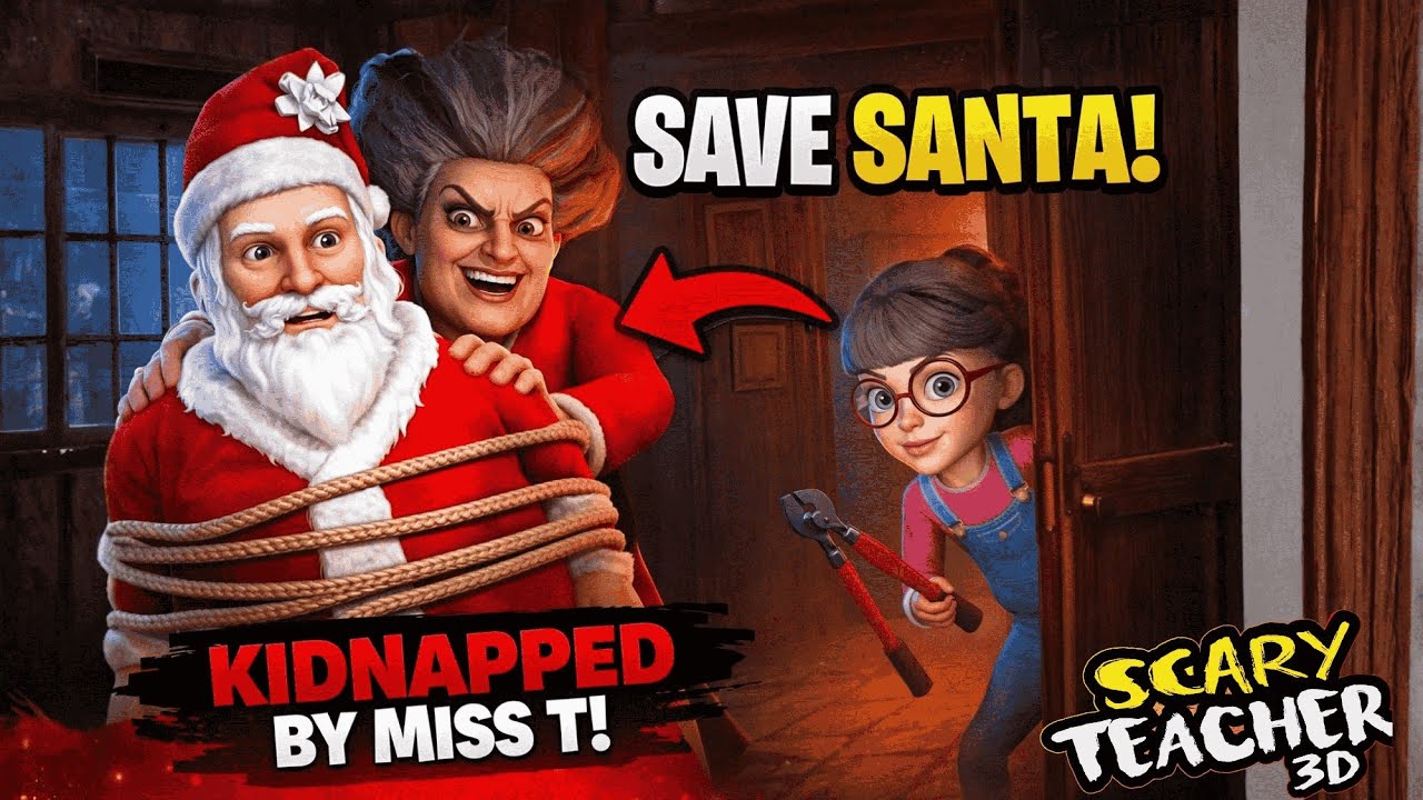 Miss T ne Santa ko kidnap kar lia 😰😱 | Scary Teacher 3D | You sleigh me prank