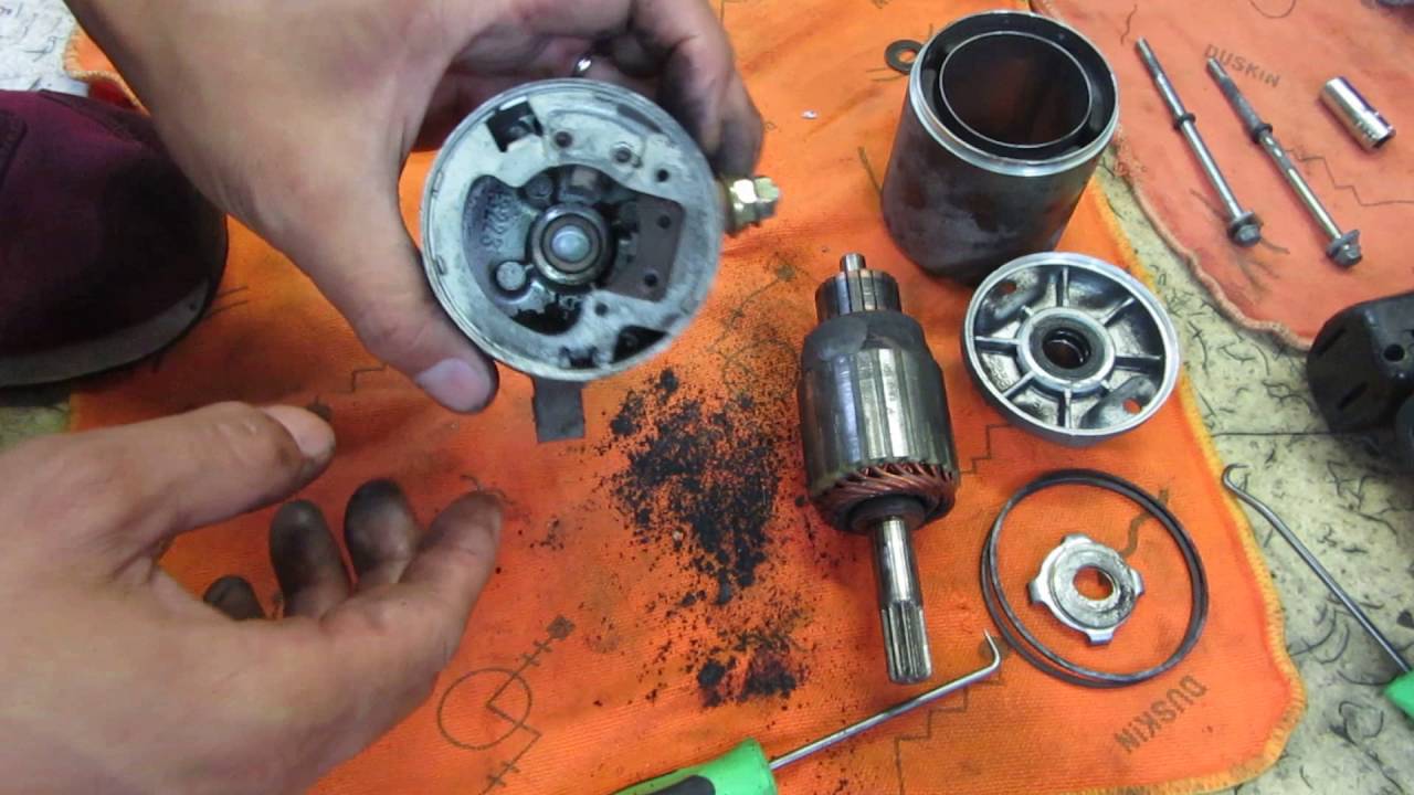 【音声解説付き】セルモーターの分解と清掃作業(回転不良)