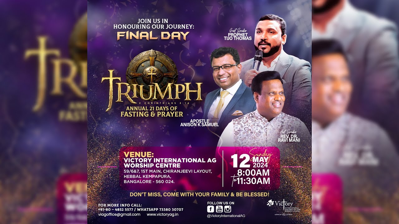 🔴LIVE - 12th May 2024 | Fasting & Prayer Final Day | Rev. Dr. Ravi Mani | Prophet Tijo Thomas