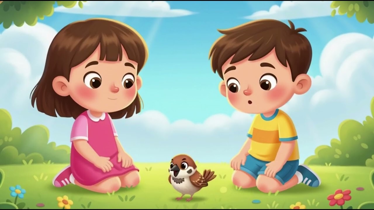 🐦✨ "Little Sparrow’s Song" Beautiful English Poem for Kids | Real Bird Sounds |Learn with Fun Rhymes