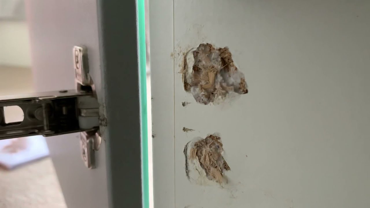 How to repair damaged screw holes on Ikea cupboard doors