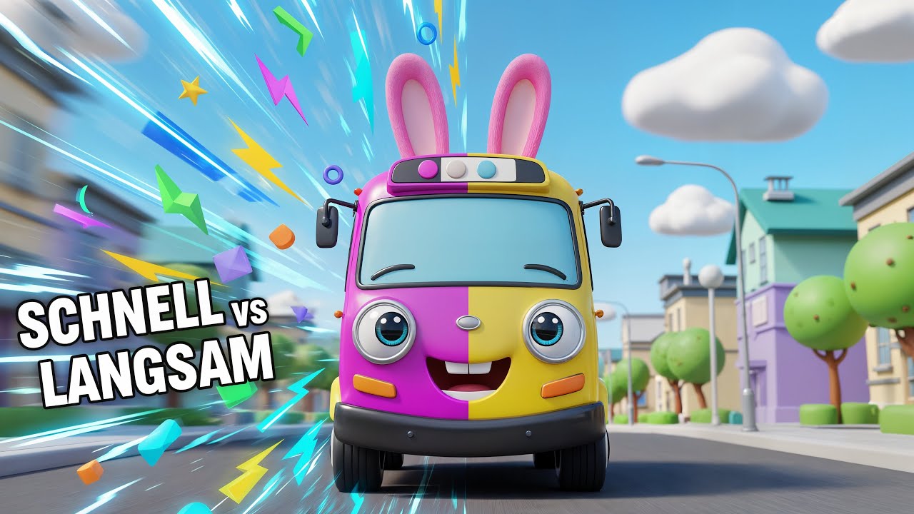 Bunny Bus fährt schnell & langsam 🐰🚌 | Lustiges 3D Kinderlied