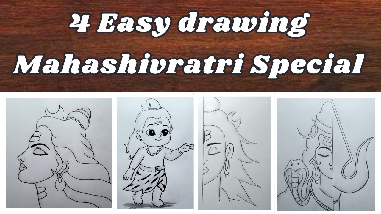 Mahashivratri drawing | How to draw lord Shiva easy | Mahashivratri drawing poster | Mahadev sketch 