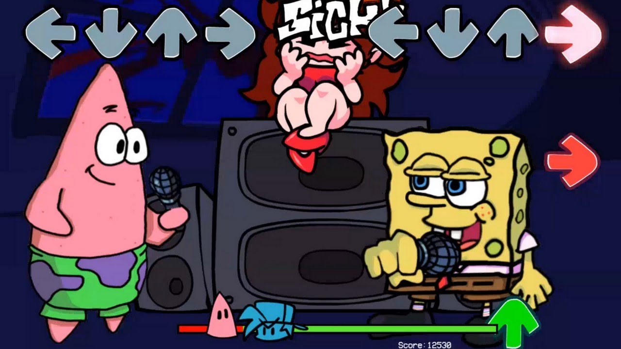 Patrick Star Over Skid 'n' Pump - Friday Night Funkin Mod