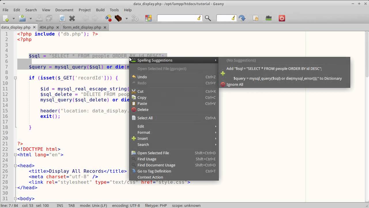 PHP Basics: Update Record