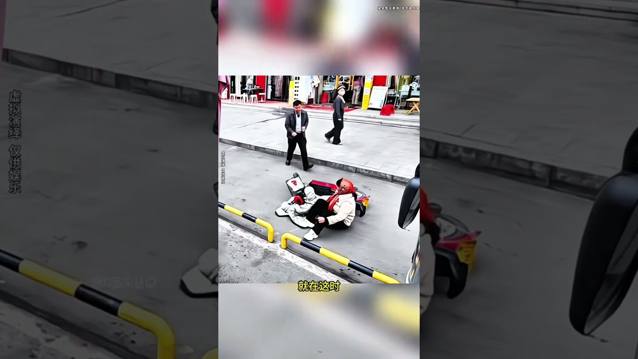 大妈坐在地上故意碰瓷，下一秒她立刻慌了