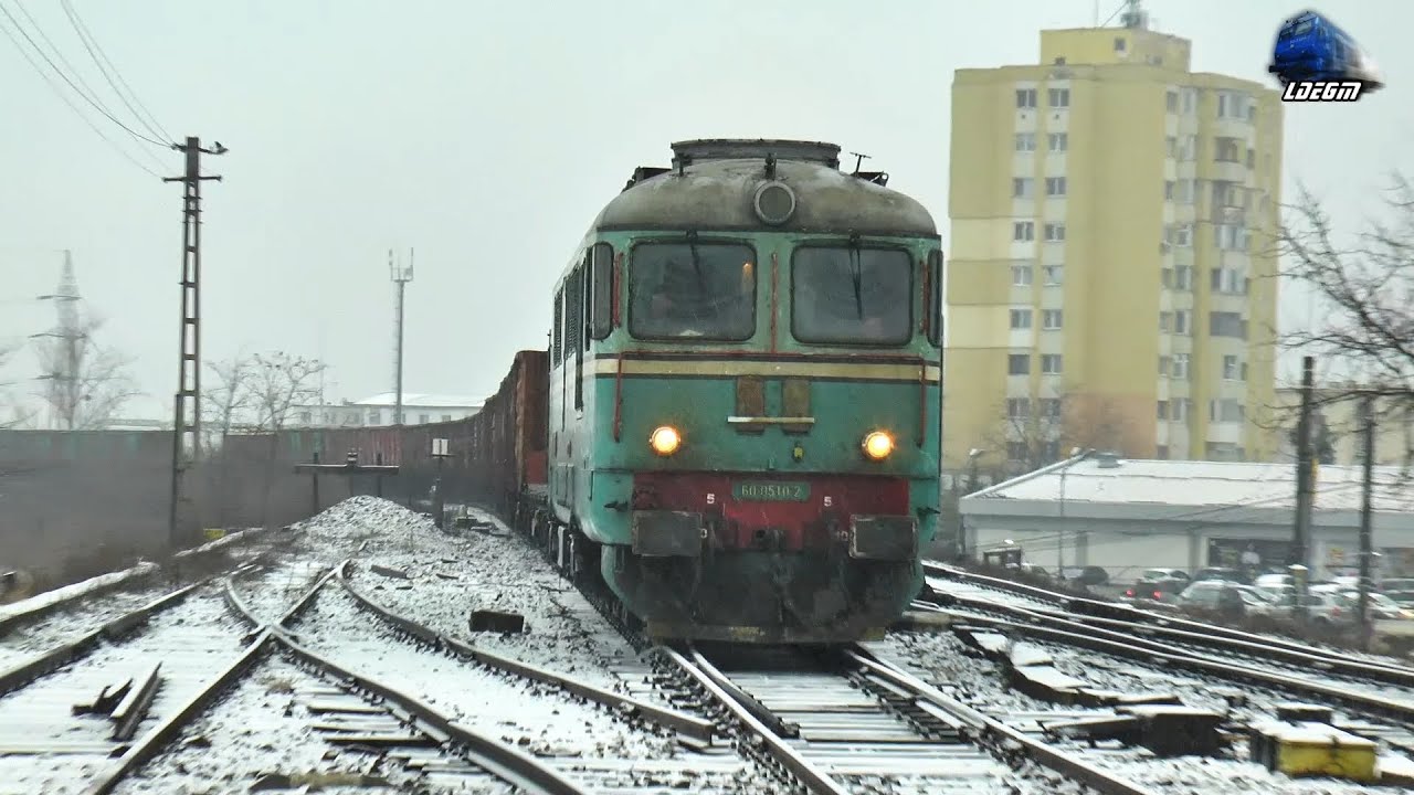 060-DA 60-0510-2 & Marfar CFR MARFĂ Freight Train in Zăpadă/Snow in Baia Mare - 25 January 2021