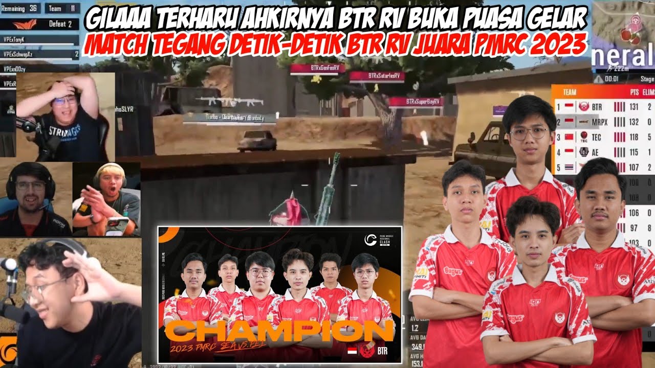 MATCH TEGANG! DETIK-DETIK BTR RV JUARA PMRC 2023 - REAKSI STREAMER AHKIRNYA BTR BUKA PUASA GELAR