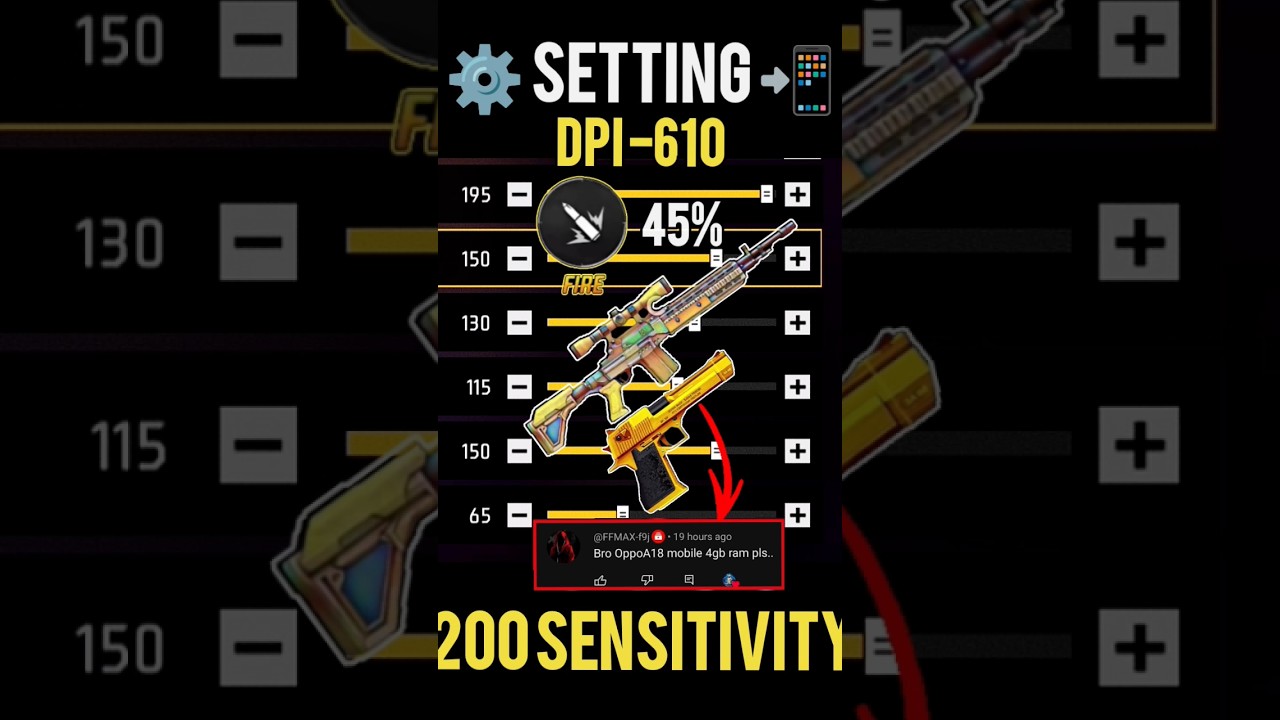 Secret [ Woodpecker + Desert eagle ] Headshot  Setting⚙️✅ 100% Working Sensitivity😱 || Free Fire 🔥